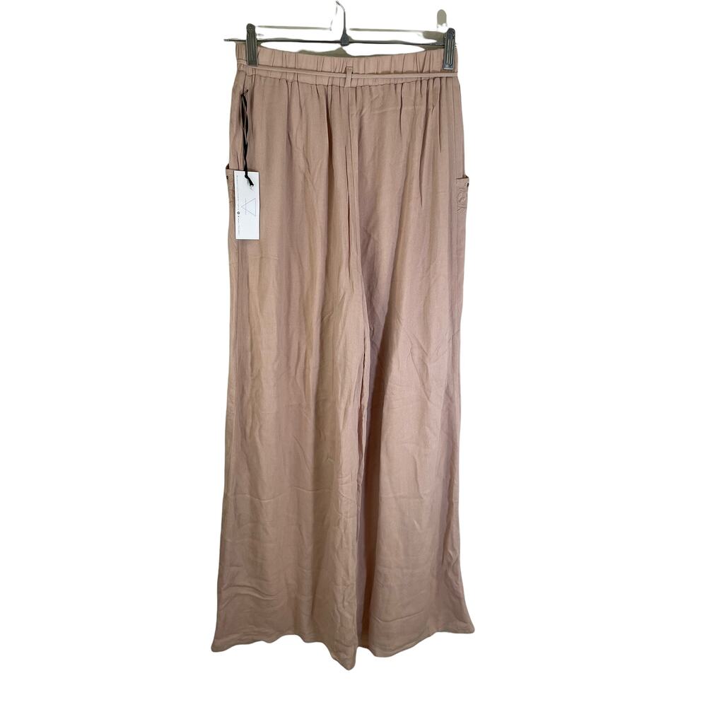 NWT Sage the Label Wide Leg In the Pines Palazzo Pants Tan S Minimalist Festival - Picture 3 of 12